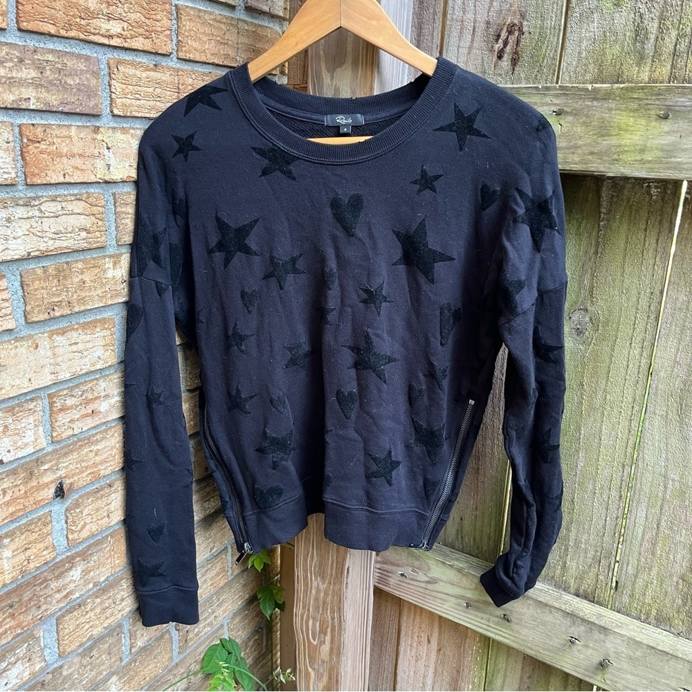 Rails Black Star and Heart Sweater